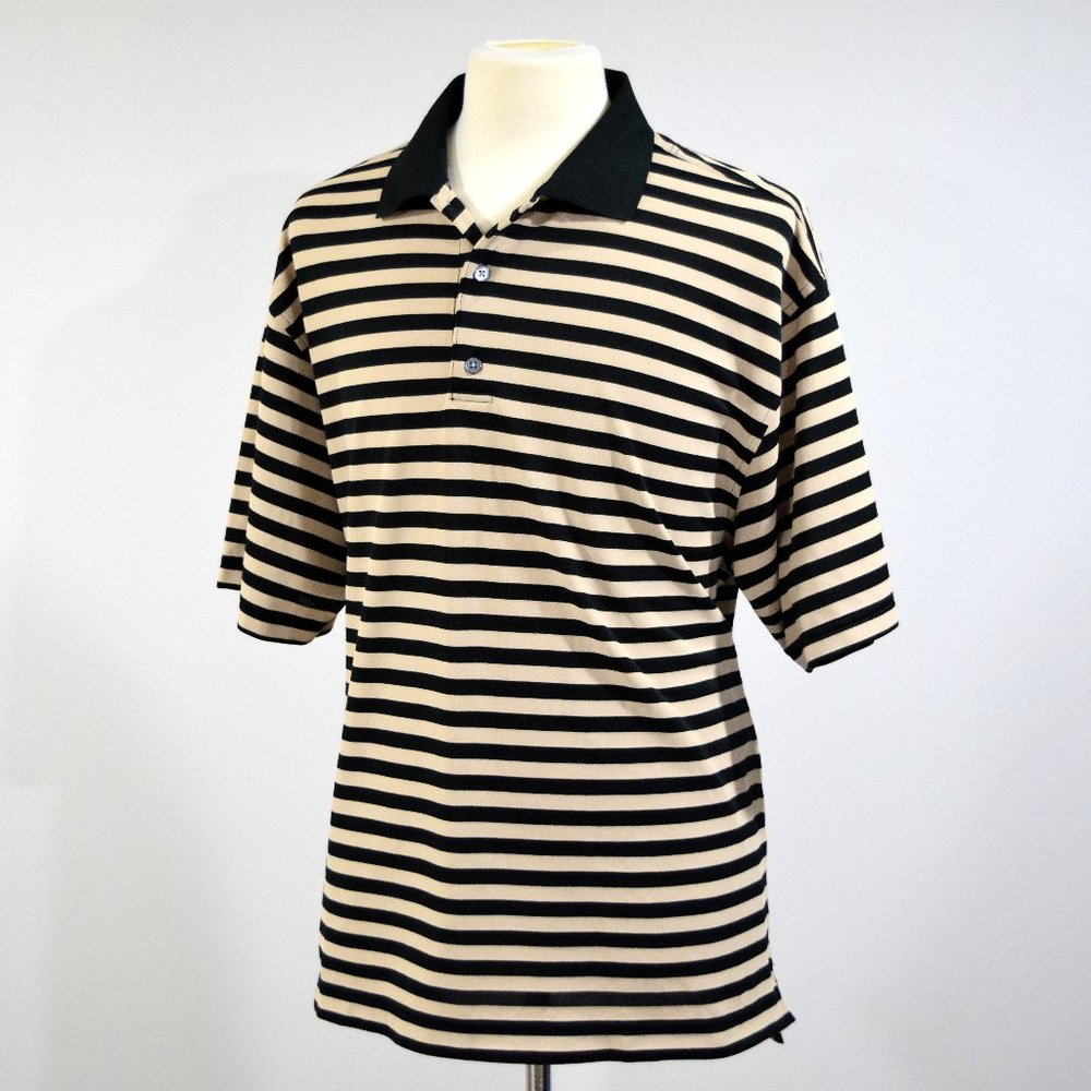 FootJoy FJ‎ Black/Beige Striped ProDry Golf Polo XL